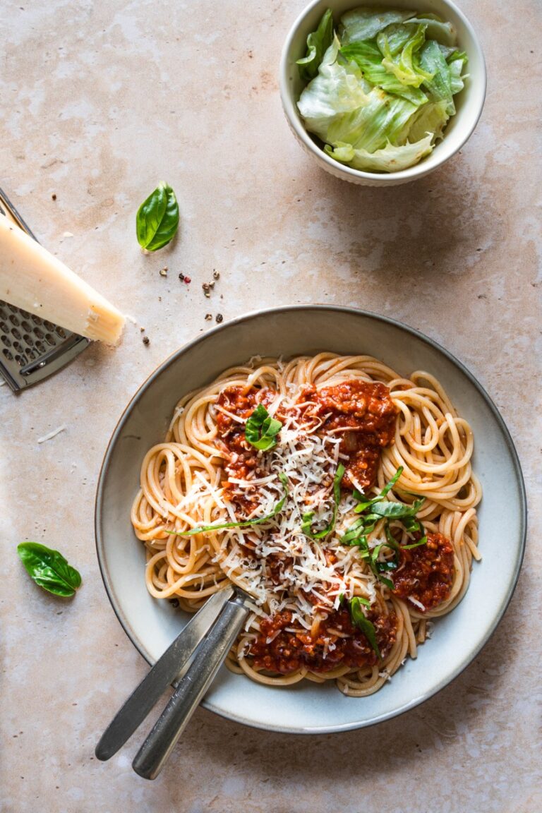 Spaghetti Bolognese im Topshot